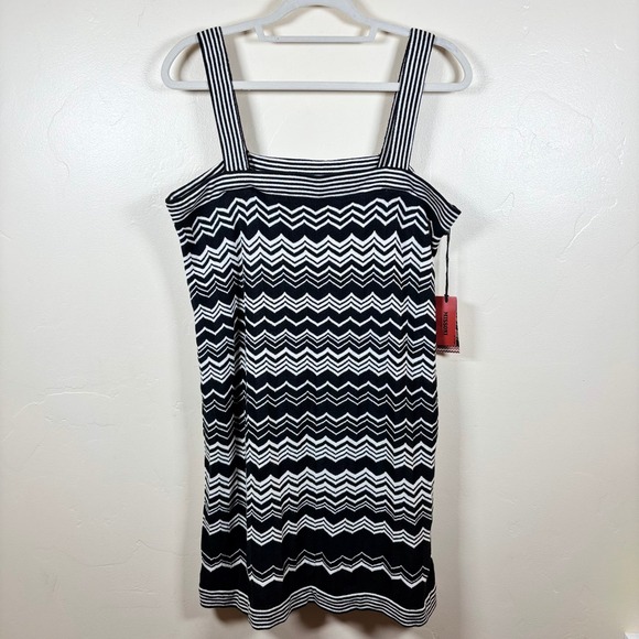 Missoni x Target Sweater Tank Dress Sz L Black & White Chevron Lightweight Retro - Picture 2 of 10